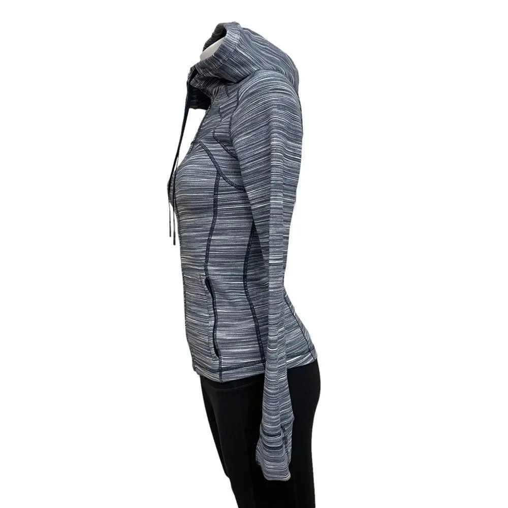 Lululemon Hooded Define Jacket 
Mini Space Dye Heathered Nocturnal White sz 4 - Picture 5 of 9